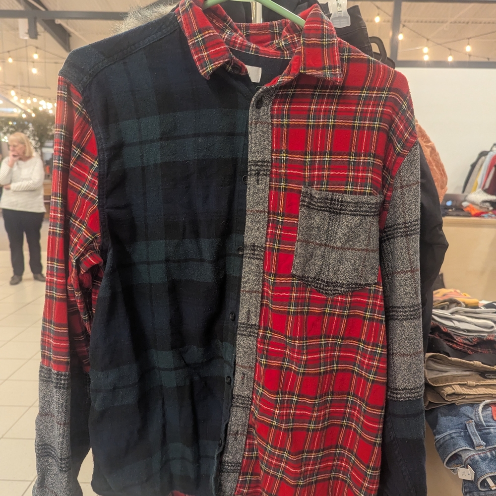 Patchwork Plaid Shirt